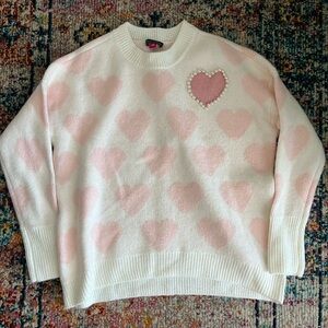 Women's Vince Camuto Pink Heart Sweater